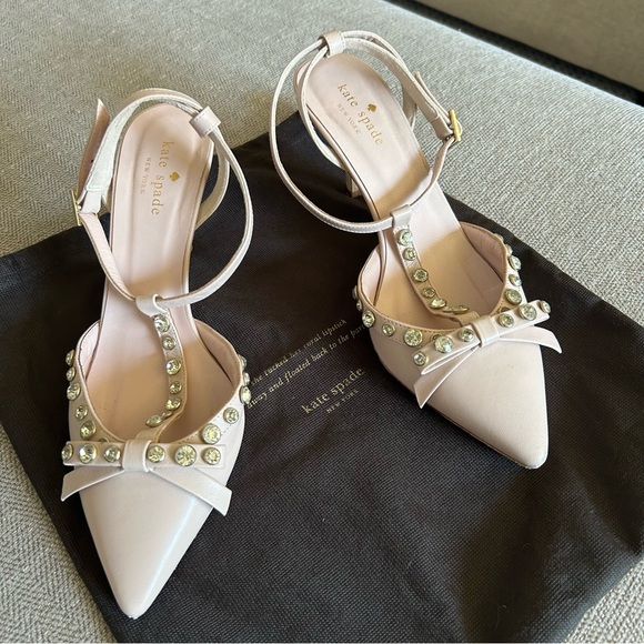 kate spade Shoes - Kate Spade Studded Lydia T-Strap Shoes Heels